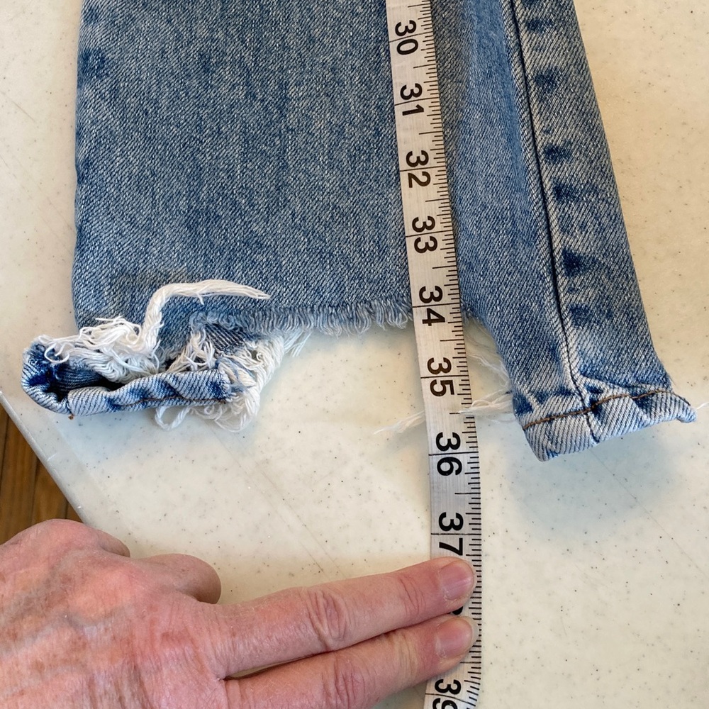 Zara Basic Denim : Distressed with Floral Embroidery - Picture 9 of 9